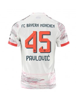 Billige Bayern Munich Aleksandar Pavlovic #45 Bortedrakt 2025-26 Kortermet
